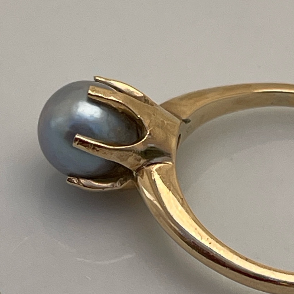 Tahitian Silver Purple 14k Ring Size 6